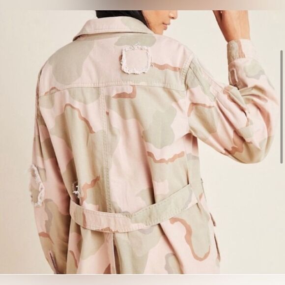 ANTHROPOLOGIE Lida Pink Camo Utility Jacket - Small - Picture 11 of 11